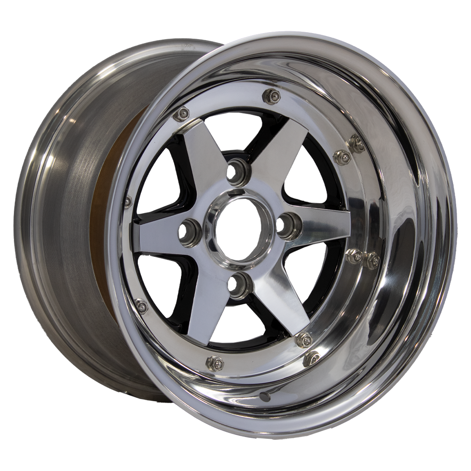 XR4 STYLE 3pc GLOSS BLACK MACHINED FACE 14X8 4/114.3 -13