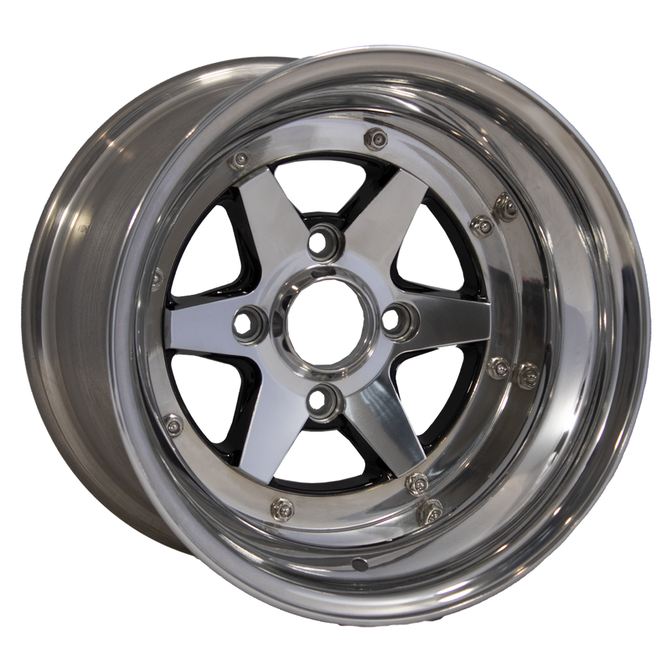 XR4 STYLE 3pc GLOSS BLACK MACHINED FACE 14X9 4/114.3 -25