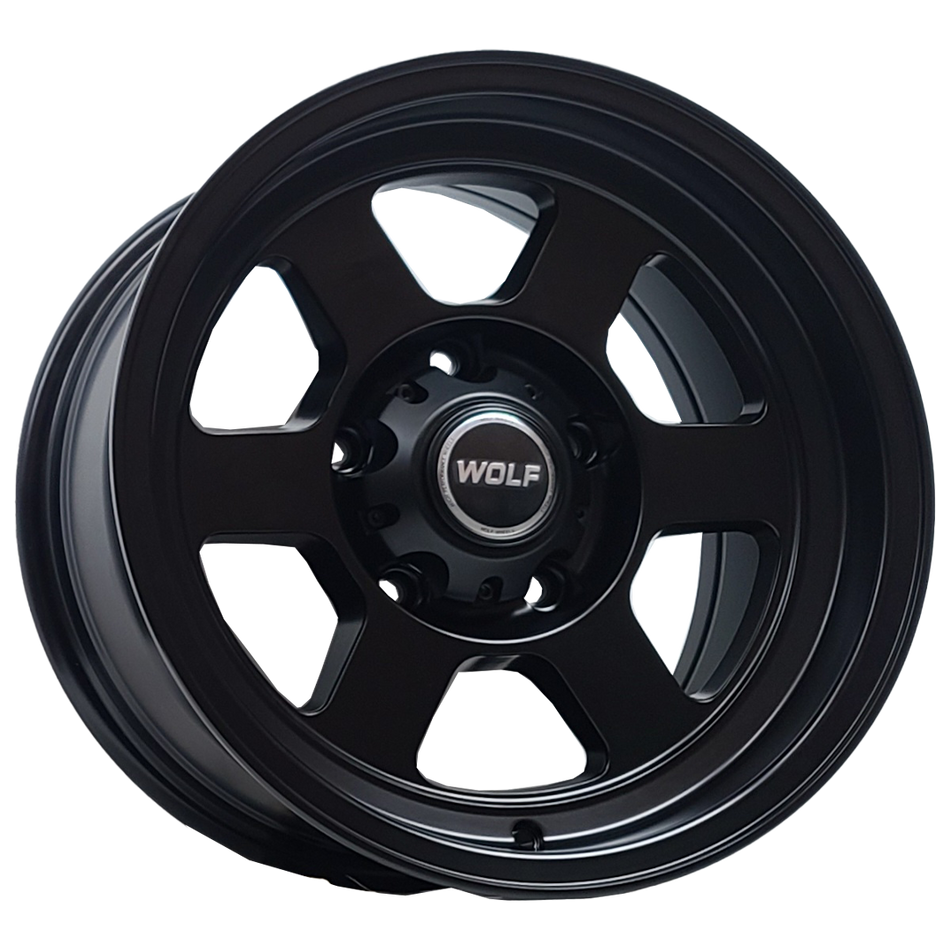 WOLF TE-X MATT BLACK 16X6.5 0P 5X139