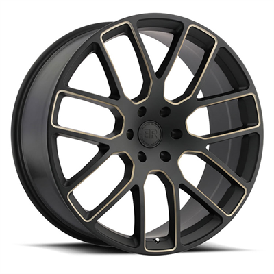 BLACK RHINO KUNENE 22X9.5 25 6/139.7 Matt Black w/Dark Tint Milled Spokes