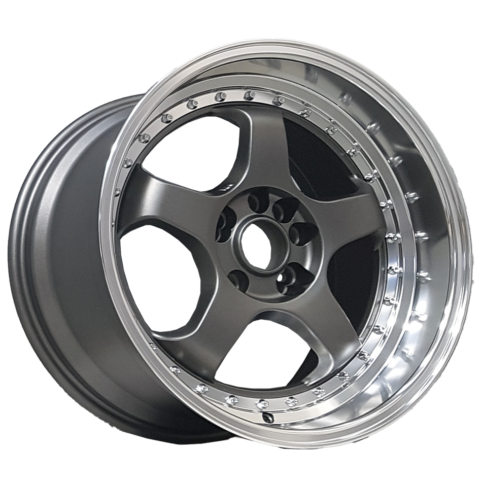 WOLF S1P GUNMETAL POLISHED LP 18X9 27P 4X114/5X114