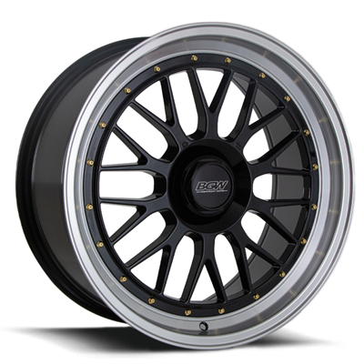 BGW EURO MESH 19X9 35 5/108 5/108-FB 5/110 5/112 5/112-FB 5/120 Gloss Black w/Machined Lip