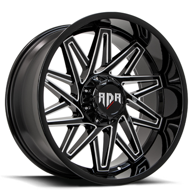 RDR RD28 20X10 -18 6/135 6/139.7 Gloss Black w/Milled Spokes