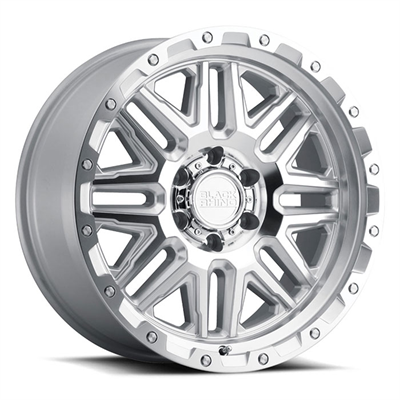 BLACK RHINO ALAMO 17X9 12 6/139.7 Silver w/Machined Face & Stainless Bolts