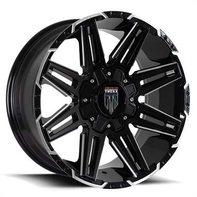 AMERICAN TRUXX BOOM 20X9 -12 6/135 Gloss Black w/Milled Spokes