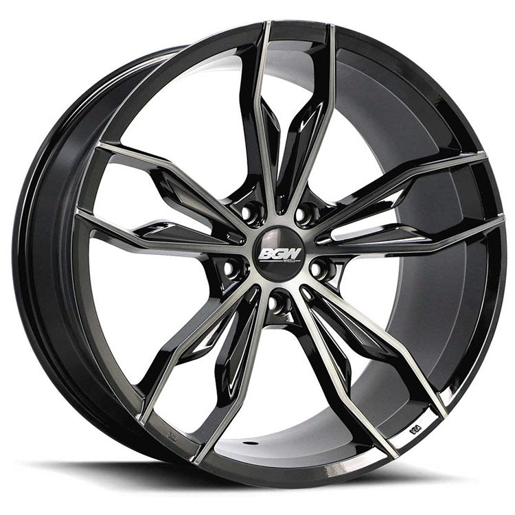 BGW CINDER 18X8 45 5/100 Gloss Black w/Machined Face & Dark Tint