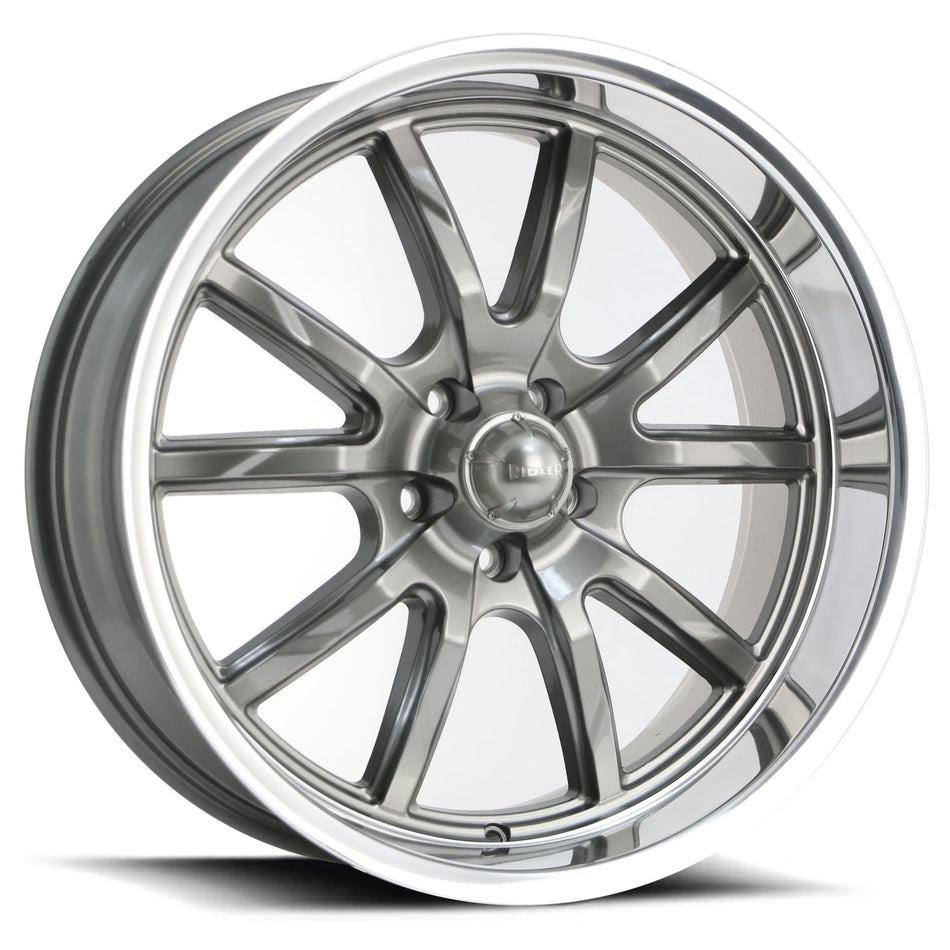 RIDLER R650 15X8 0 5/4.75 Grey w/Polished Lip