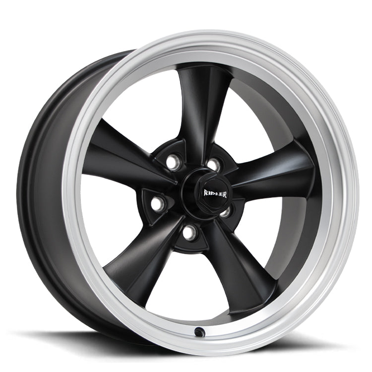 RIDLER R675 17X8 0 5/4.75 Matt Black w/Machined Lip