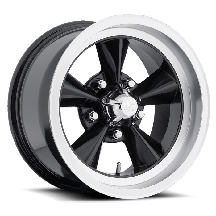 US MAGS U107 | STANDARD | BLACK WITH MACHINED LIP | 15x7 5x114 -5