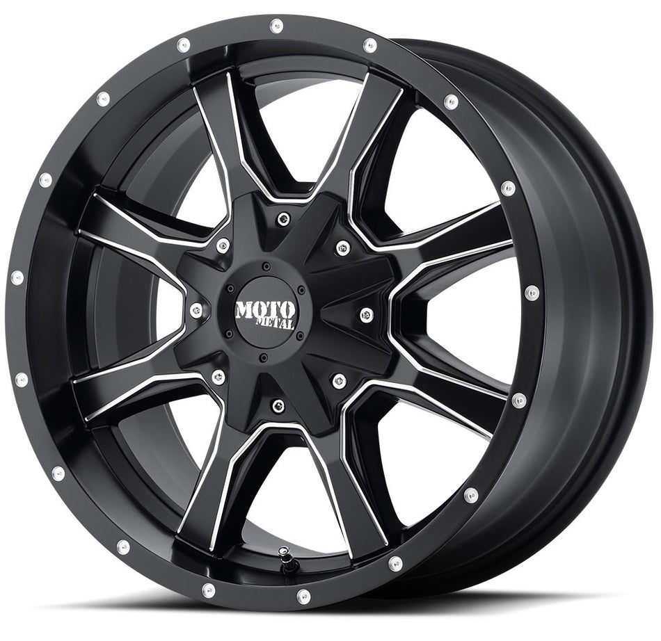MOTO METAL MO970 | SATIN BLACK MILLED SPOKES | 17x8 5x160 42