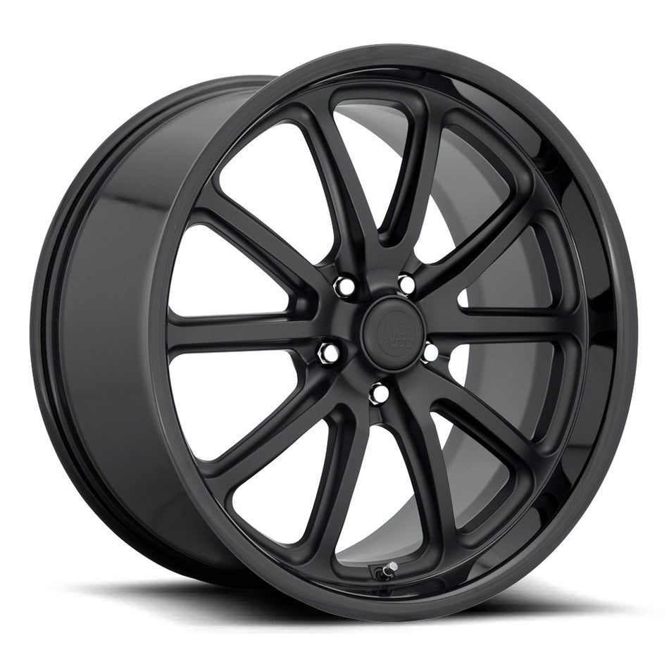 US MAGS U123 | RAMBLER | MATTE BLACK WITH GLOSS LIP | 20x8.5 5x115 15