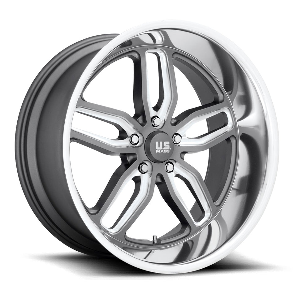 US MAGS U129 | CTEN | ANTHACITE POLISH LIP | 22x8.5 5x127 1
