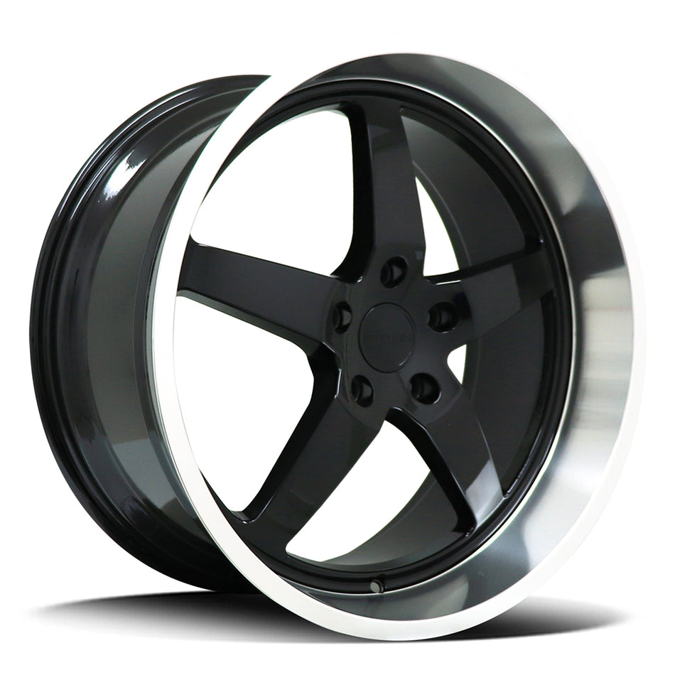 DIEZEL TT-2 | TITAN | GLOSS BLACK POLISHED LIP | 18x8.5 5x120 +38