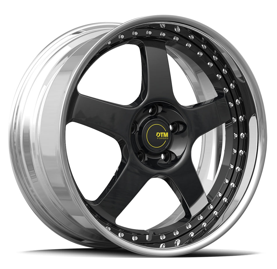 DTM FORGED SERIES T064 | SATIN BLACK POLISH LIP | 20x8.5 5x120 42