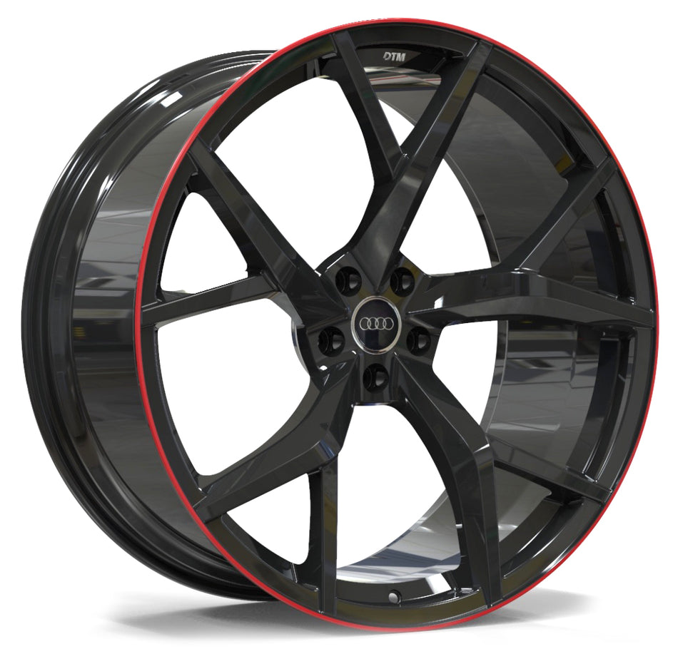 DTM FORGED SERIES F42 | GLOSS BLACK RED LIP | 23x10.5 5x112 18