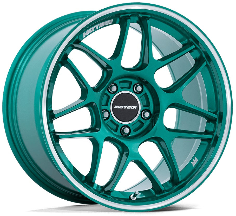 MOTEGI MR158 | GREEN MACHINED LIP | 18x10.5 5x114 25