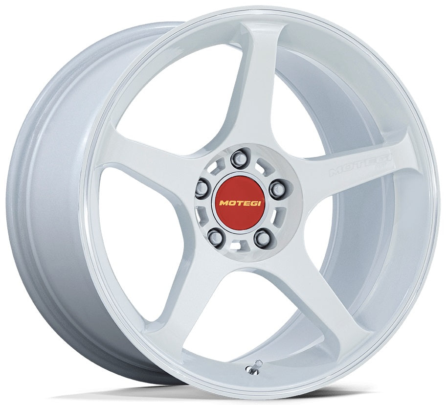 MOTEGI MR159 | GLOSS WHITE MACHINED LIP | 18x9.5 5x114 15