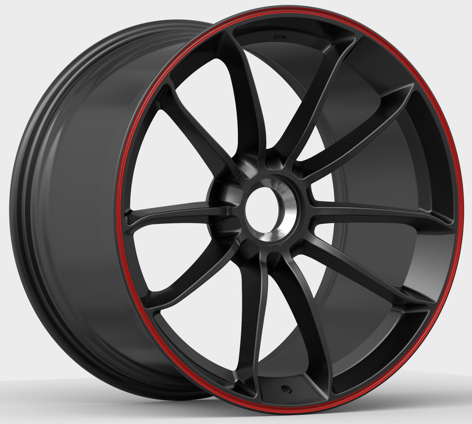 DTM FORGED SERIES FGT | SATIN BLACK RED LIP EDGE | 21x12 CxLOCK 47
