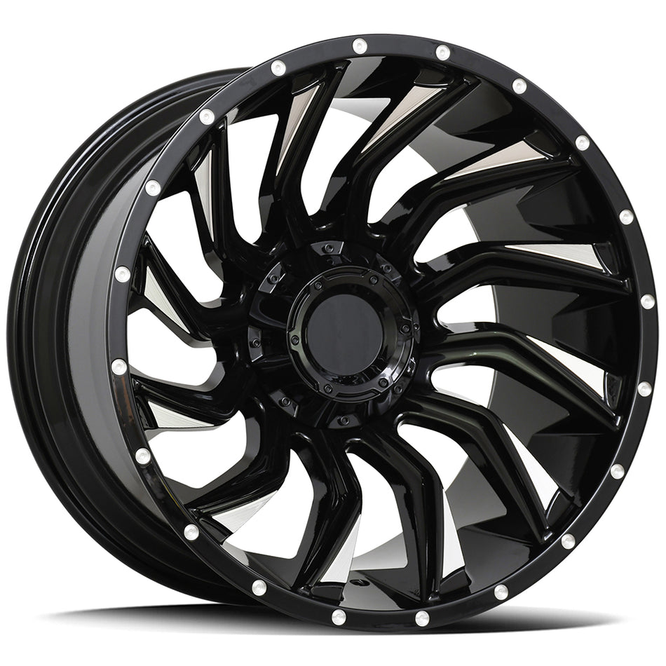 DIEZEL LA559 | GLOSS BLACK MILLED | 20x12 6x139 -44