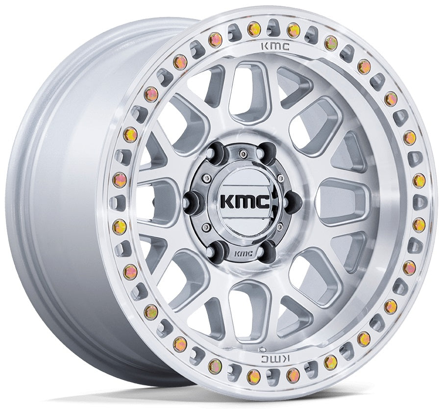 KMC KM549 | GLOSS SILVER MACHINED FACE | 17x9 6x139 -12