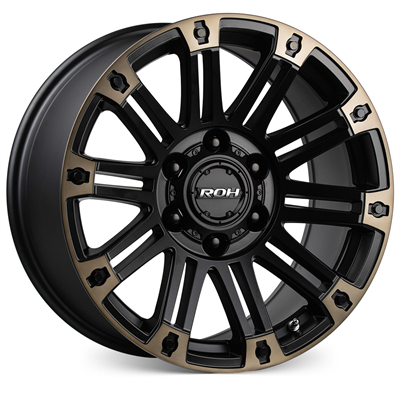 ROH ALLOY HOSTILE 17X9 25 6/139.7 Matt Black w/Machined Face & Bronze Tint