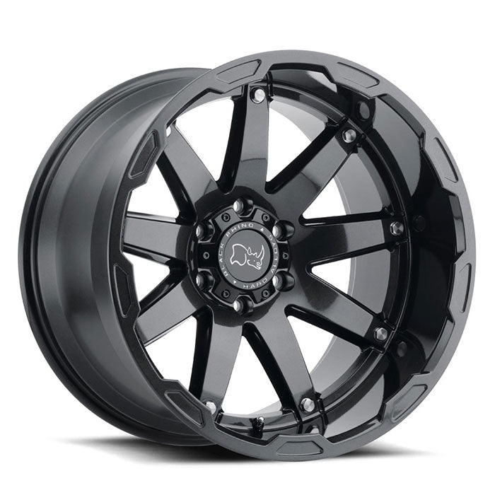 BLACK RHINO OCEANO 20X12 -44 6/139.7 Gloss Gunblack w/Stainless Bolts