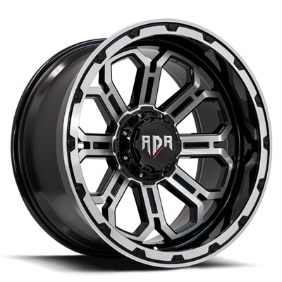 RDR RD23 20X10 -18 6/135 6/139.7 Gloss Black w/Machined Face & Machined Lip Edge