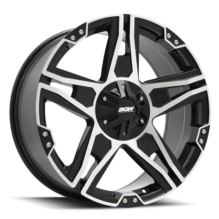 BGW TUFF 17X8 45 6/139.7 Gloss Black w/Machined Face