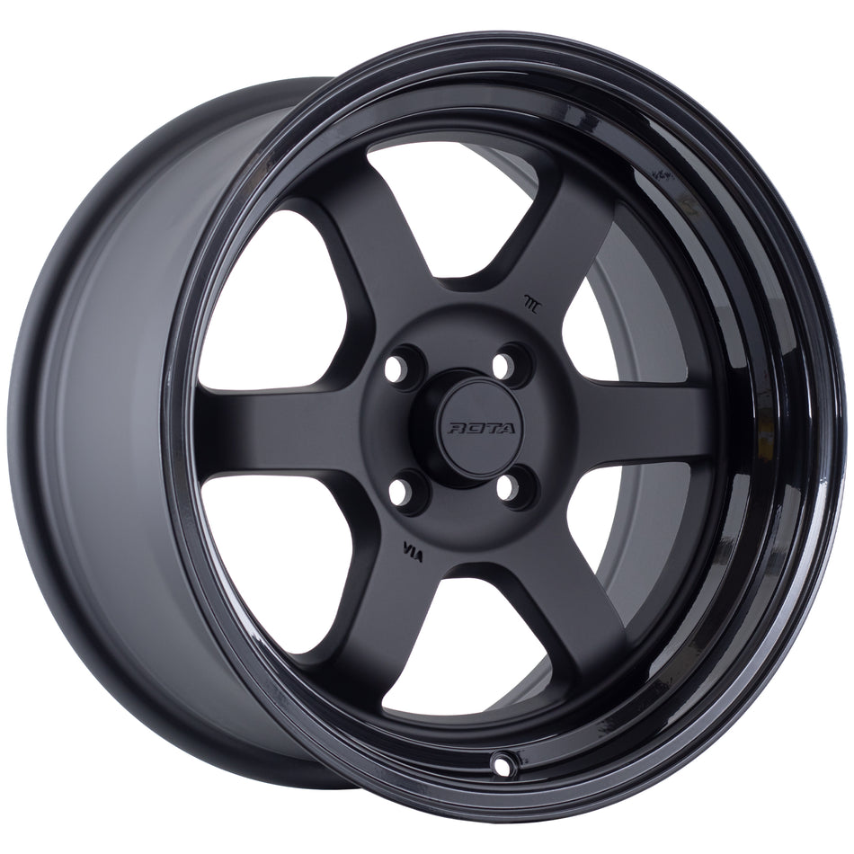 GridV Matt Black Gloss Black Lip 16X8 20P 4x100