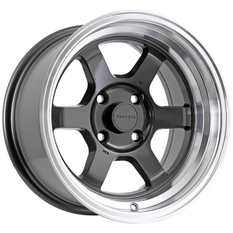 GridV Gunmetal Polished Lip 15X7 0P 4x110