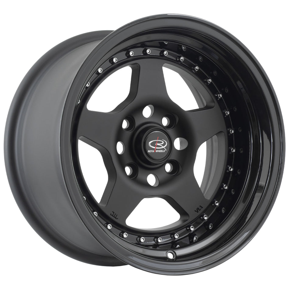 Kyusha Flat Black Gloss Black Lip 15X9 0P 4x114