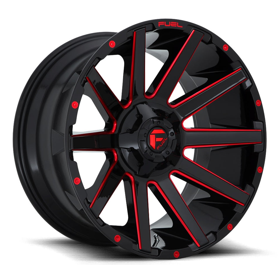 FUEL D643 | CONTRA | BLACK MILLED RED | 20x9 6x139 2