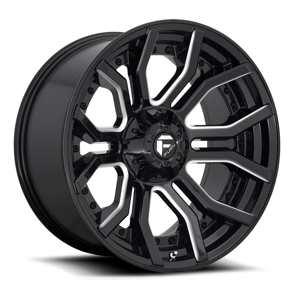 FUEL D711 | GLOSS BLACK MILLED | 20x10 6x139 -18