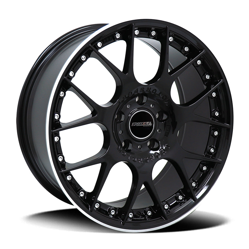 DIEZEL A048 | GLOSS BLACK MACHINED LIP | 18x8 5x108 35