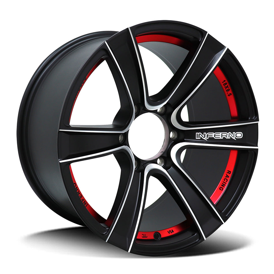 DTM HD KF902 | INFERNO | MATTE BLACK RED INNER | 18x9.5 6x139 25