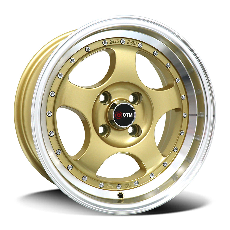 DTM OLD-SKOOL 9106 | OLD SKOOL-II | GOLD POLISH LIP | 15x7.5 4x100 15