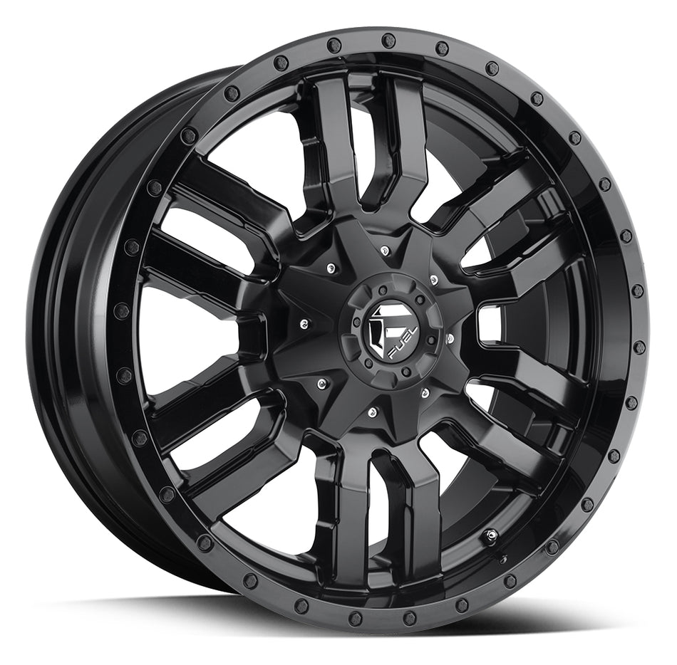 FUEL D596 | SLEDGE | MATTE BLACK WITH GLOSS LIP | 22x10 5x139 -18