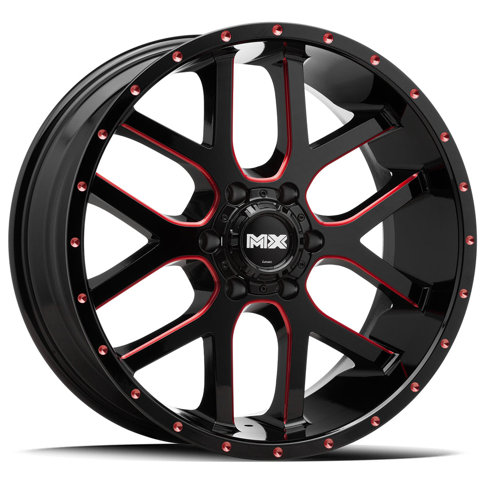 LENSO MX-JUDGE | SATIN BLACK RED MILL | 20x9.5 6x139 12