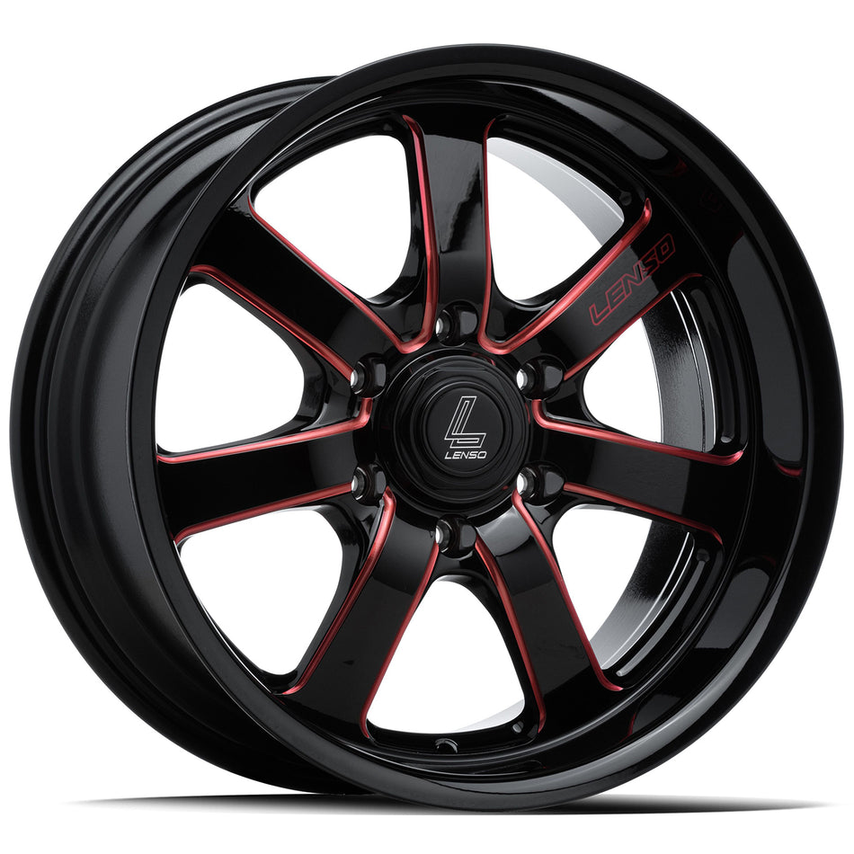 LENSO RG2 | GLOSS BLACK RED MILLED | 20x9.5 6x139 12