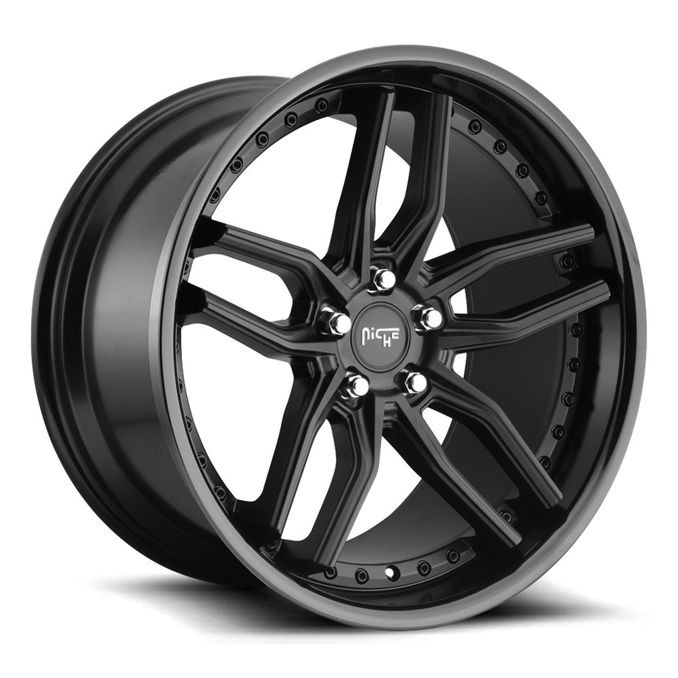 NICHE M194 | METHOS | SATIN BLACK GLOSS LIP | 20x10.5 5x120 35