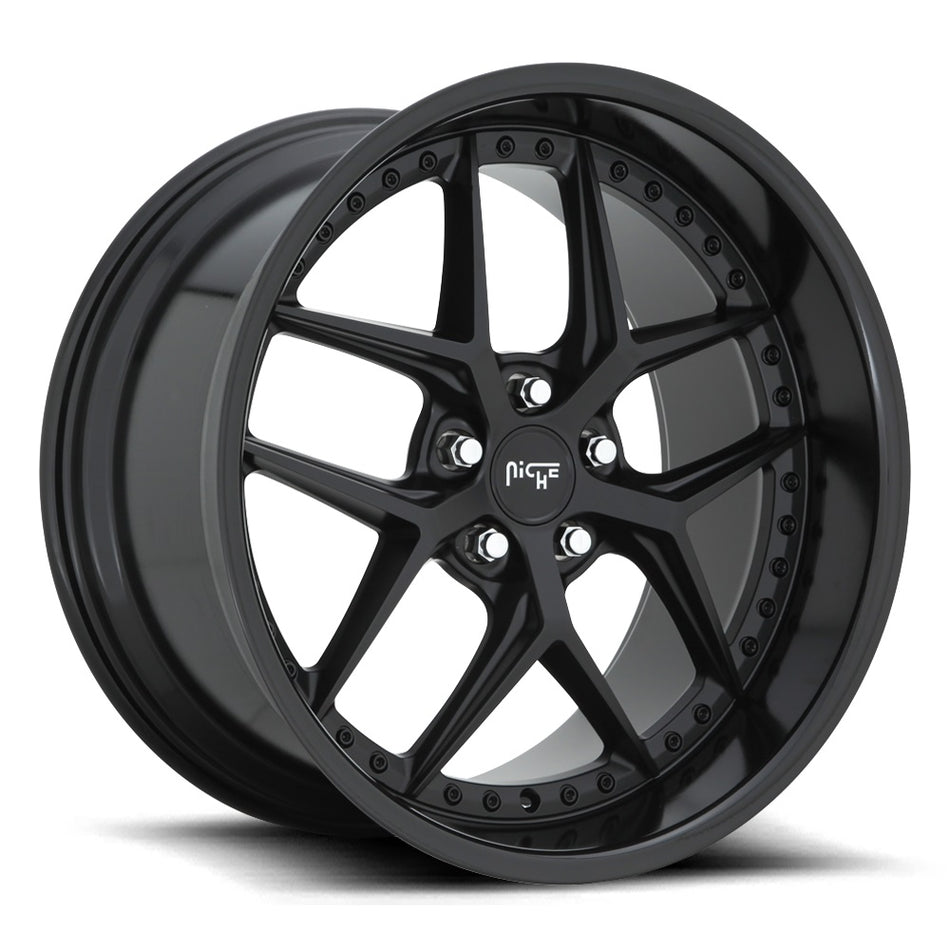 NICHE M226 | VICE | SATIN BLACK GLOSS LIP | 20x10.5 5x114 40