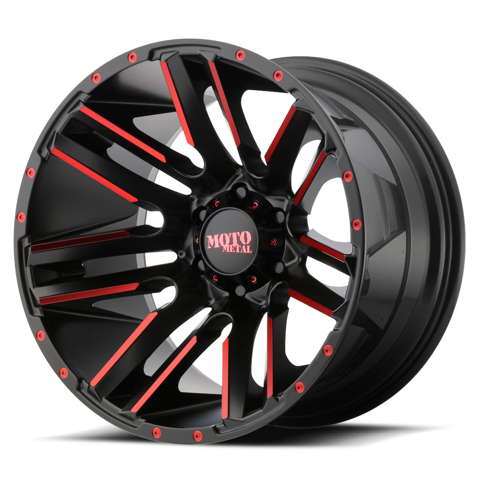 MOTO METAL MO978 | RAZOR | BLACK WITH RED MILLED | 20x10 6x139 -24