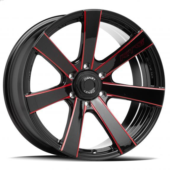 LENSO RTG | BLACK RED MILLED | 20x9.5 6x139 15