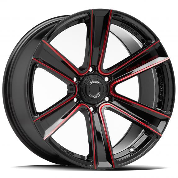 LENSO RTK | ROAD & TERRAIN | BLACK RED MILLED | 20x9.5 6x139 20