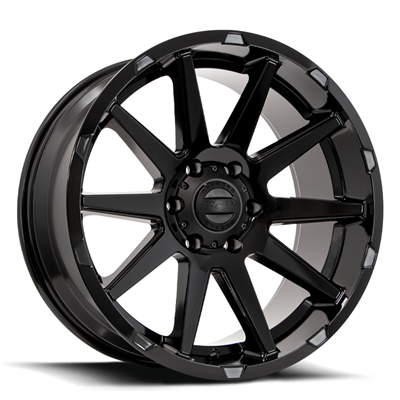 BGW DOMINATOR 20X9.5 10 6/139.7 Gloss Black with GB Cap