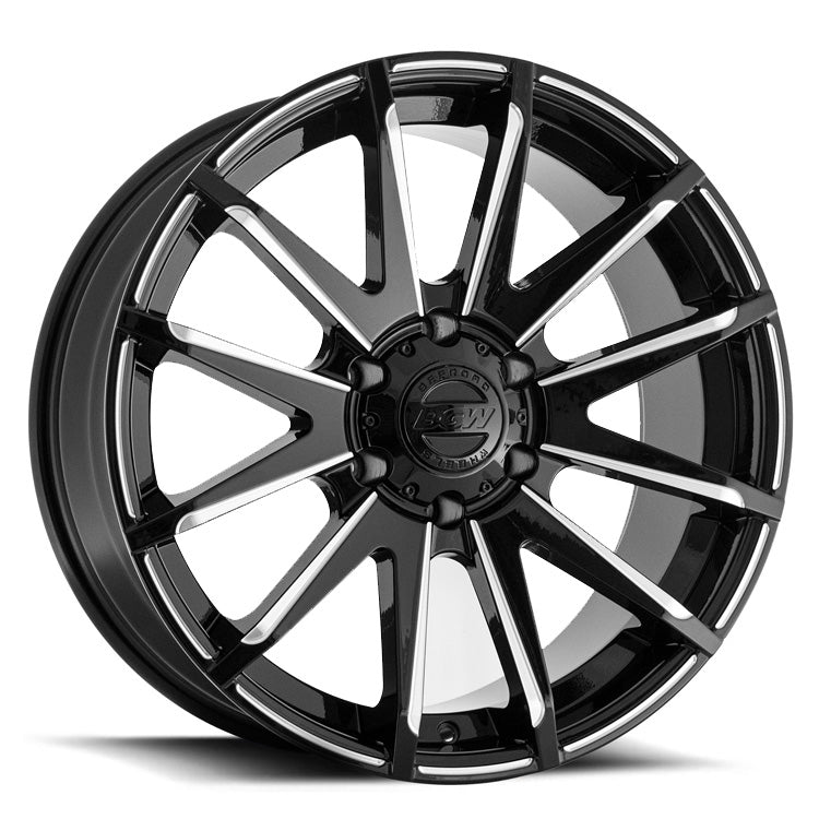 BGW CROSSFIRE 20X9 12 6/139.7 Gloss Black w/Milled Spokes and Rim