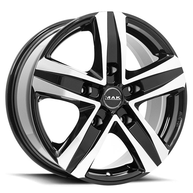 MAK STONE5 17X7.5 40 5/114.3 Gloss Black w/Machined Face