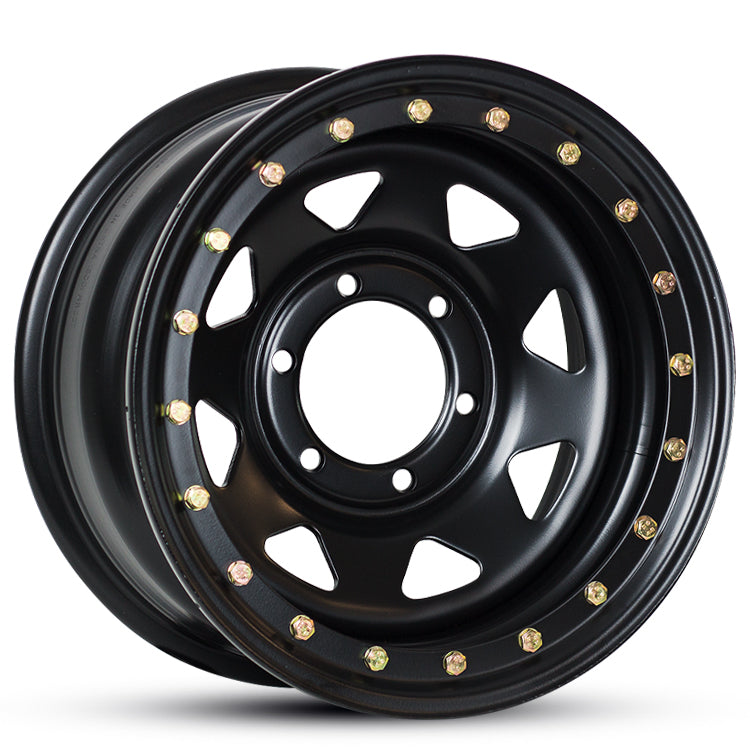 16X8 EVADE 0 6/139.7 MATT BLACK (GOLD BOLTS) (RO)