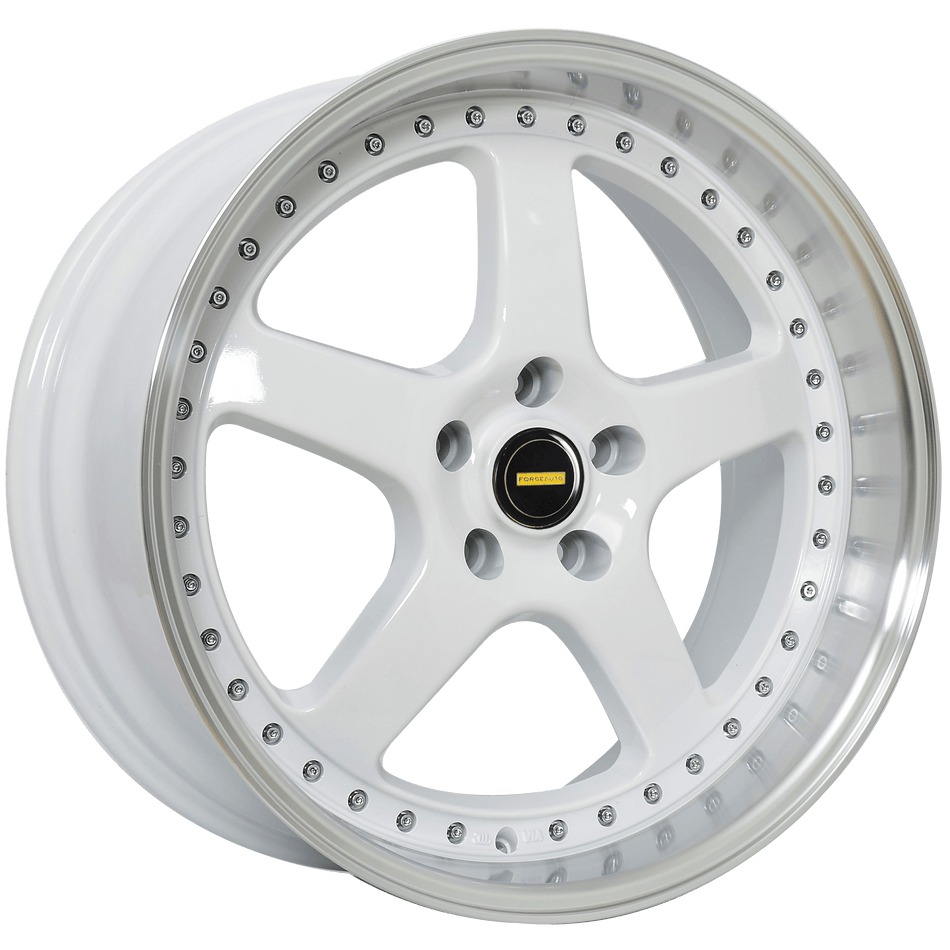 FORGEAUTO WHITE MACHINED LIP 20X8.5 5/120 42