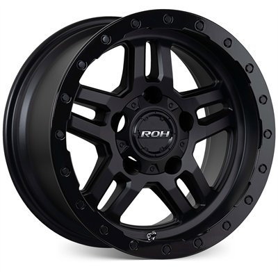 ROH ALLOY HAMMER 17X9 30 6/114.3 Matt Black w/Gloss Lip & Anodised Bolts